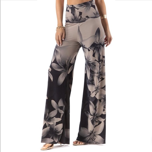 DIVAS LiMiTED Pants - Lily Print Palazzo Lounge Beach Pants NWT